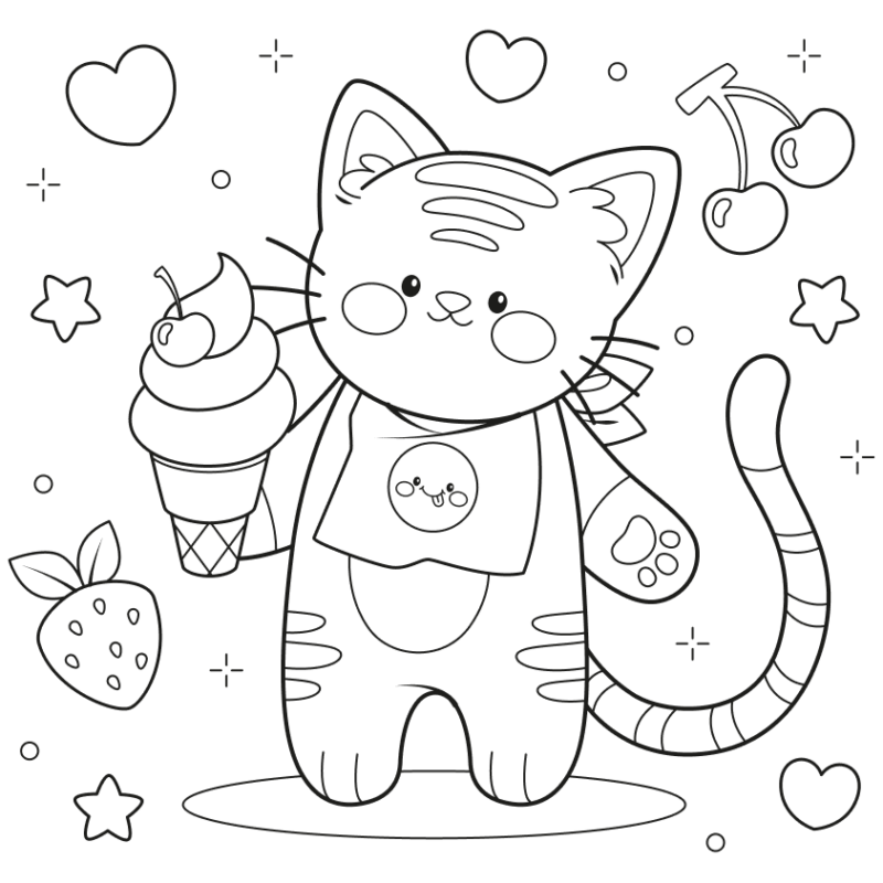 gato galáctico desenho para colorir