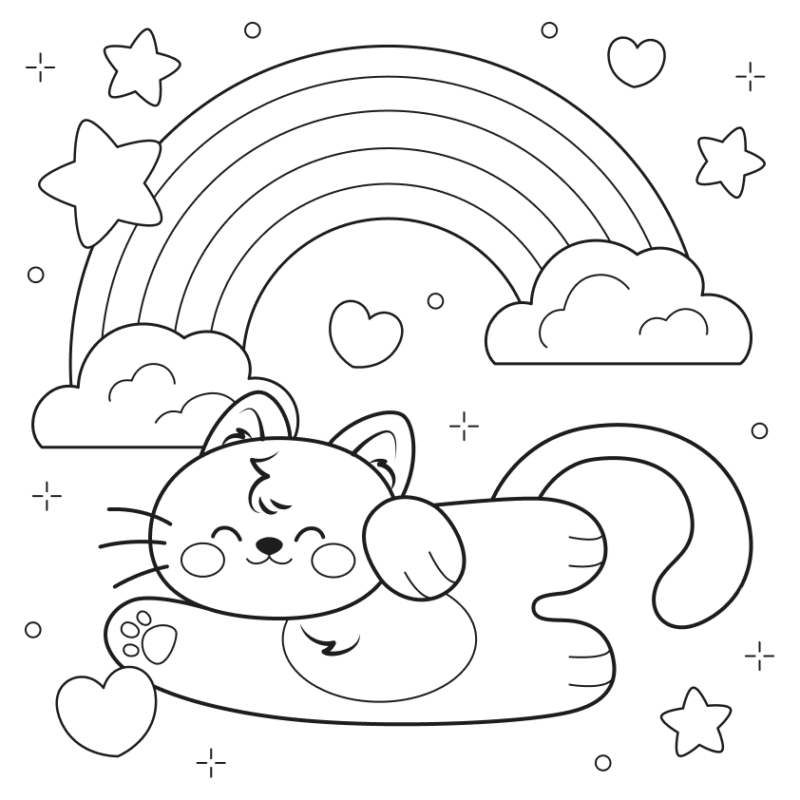 gato galáctico desenho para colorir