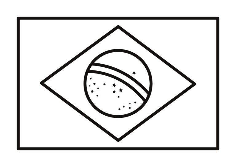 Bandeira Do Brasil Desenho Para Colorir