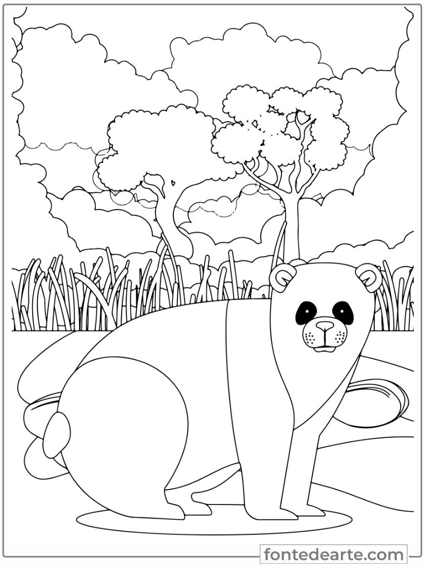 desenho para colorir animais da floresta