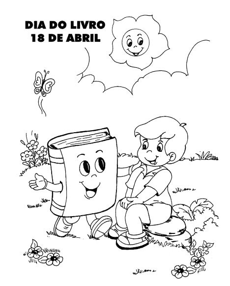 desenho para colorir livro