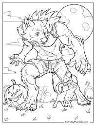werewolf coloring page