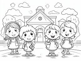 school image coloring page