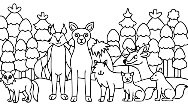 forest animals coloring page