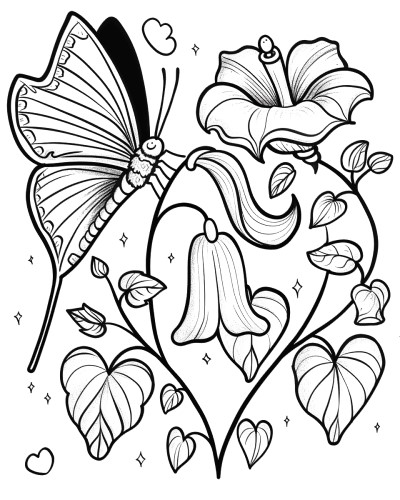desenho-para-colorir-flores-e-borboletas
