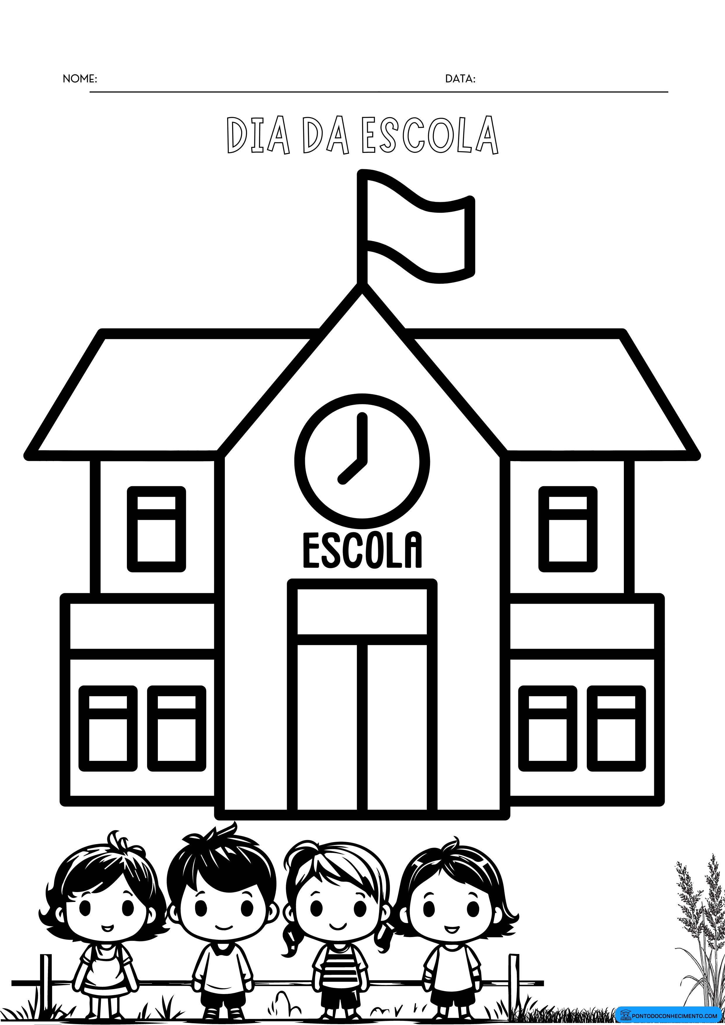 imagem de escola desenho para colorir