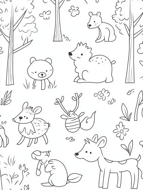 forest animals coloring page