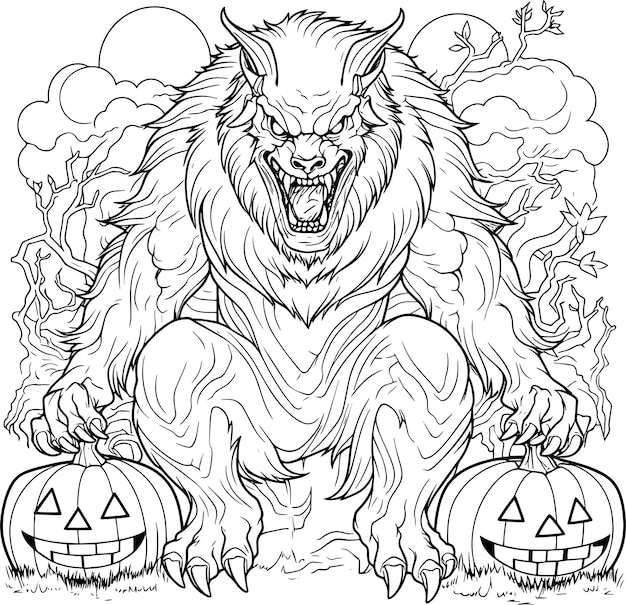 werewolf coloring page