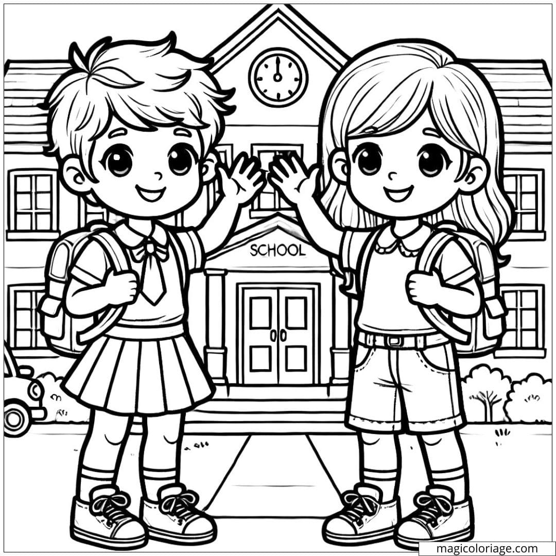 school image coloring page