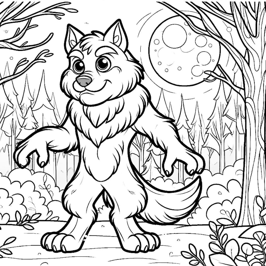 werewolf coloring page