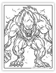 werewolf coloring page