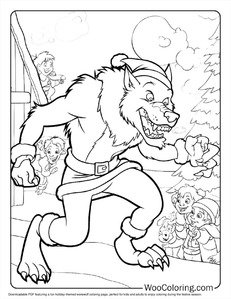 werewolf coloring page