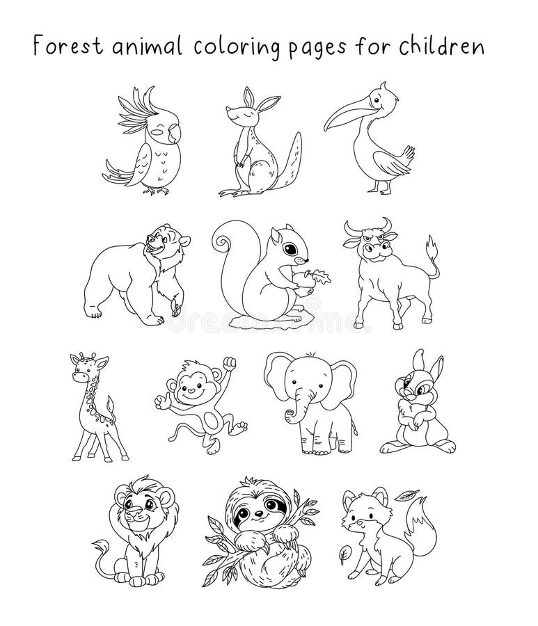 forest animals coloring page