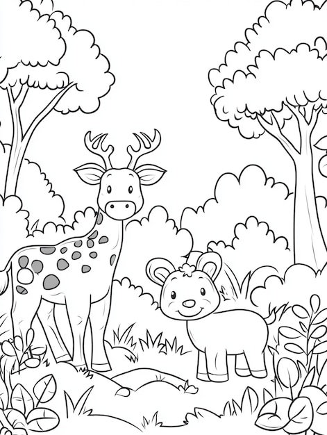 forest animals coloring page