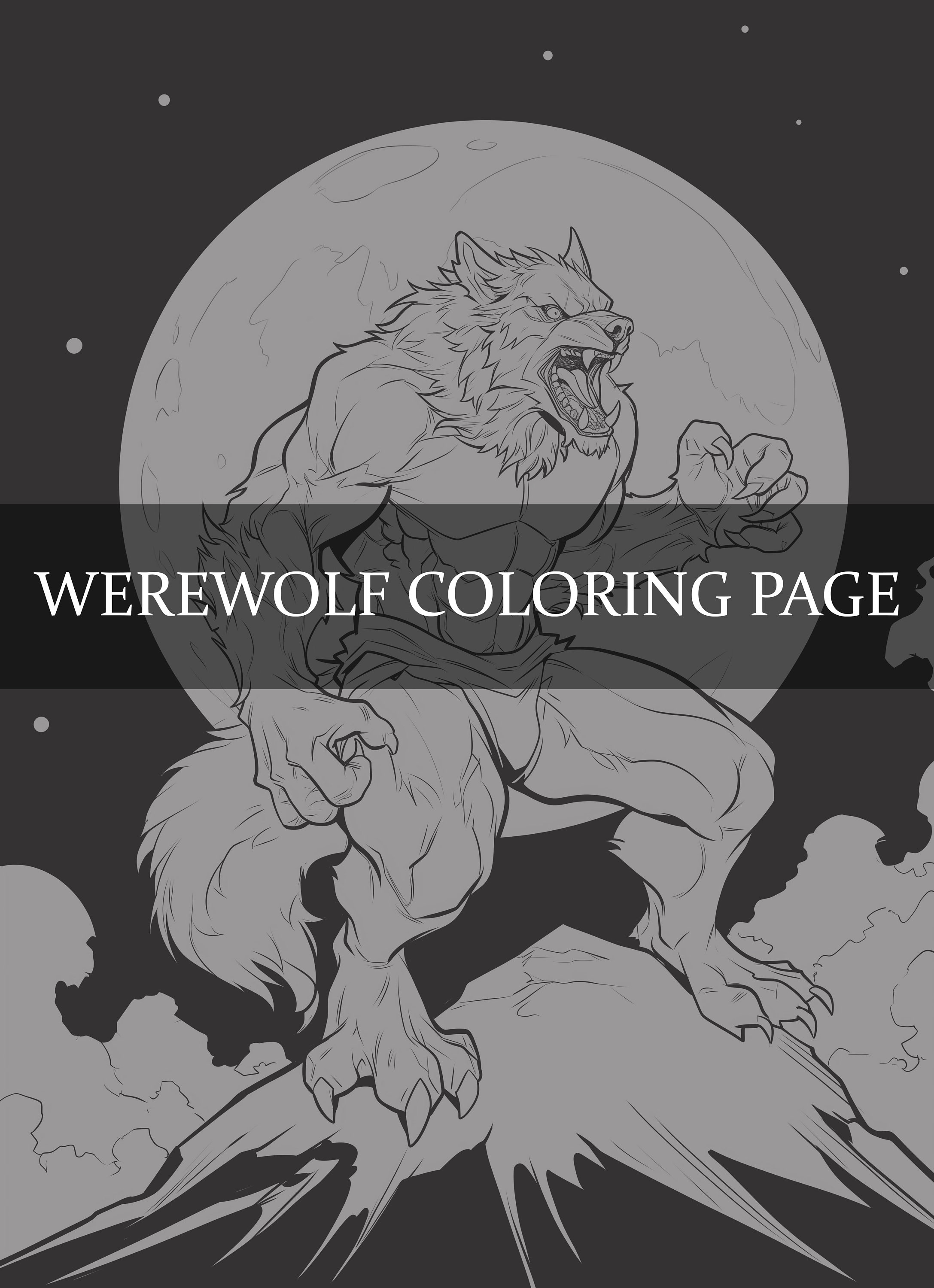 werewolf coloring page
