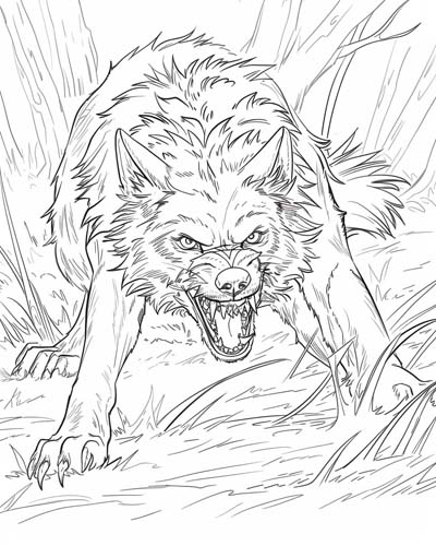werewolf coloring page