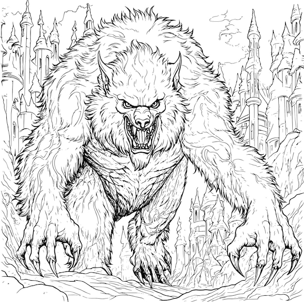 lobisomem desenho para colorir