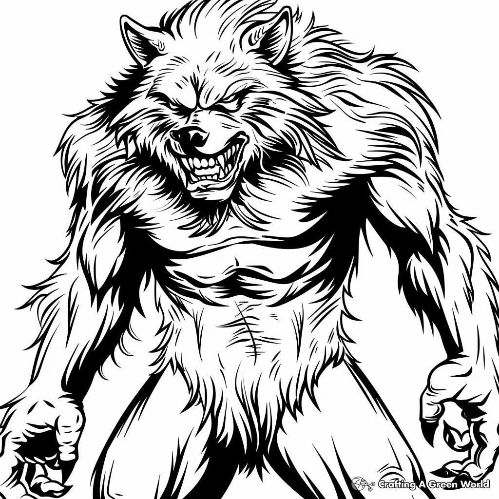 werewolf coloring page