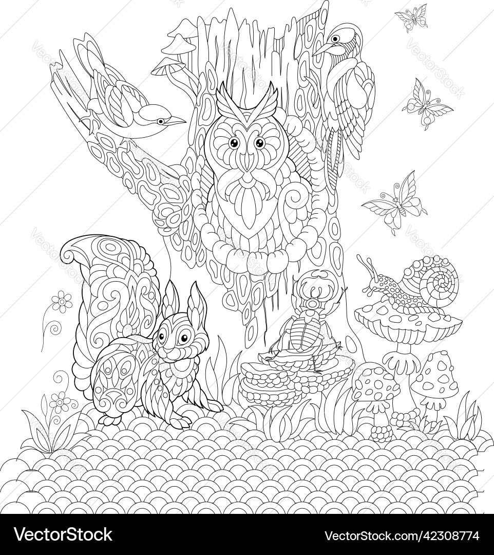 forest animals coloring page