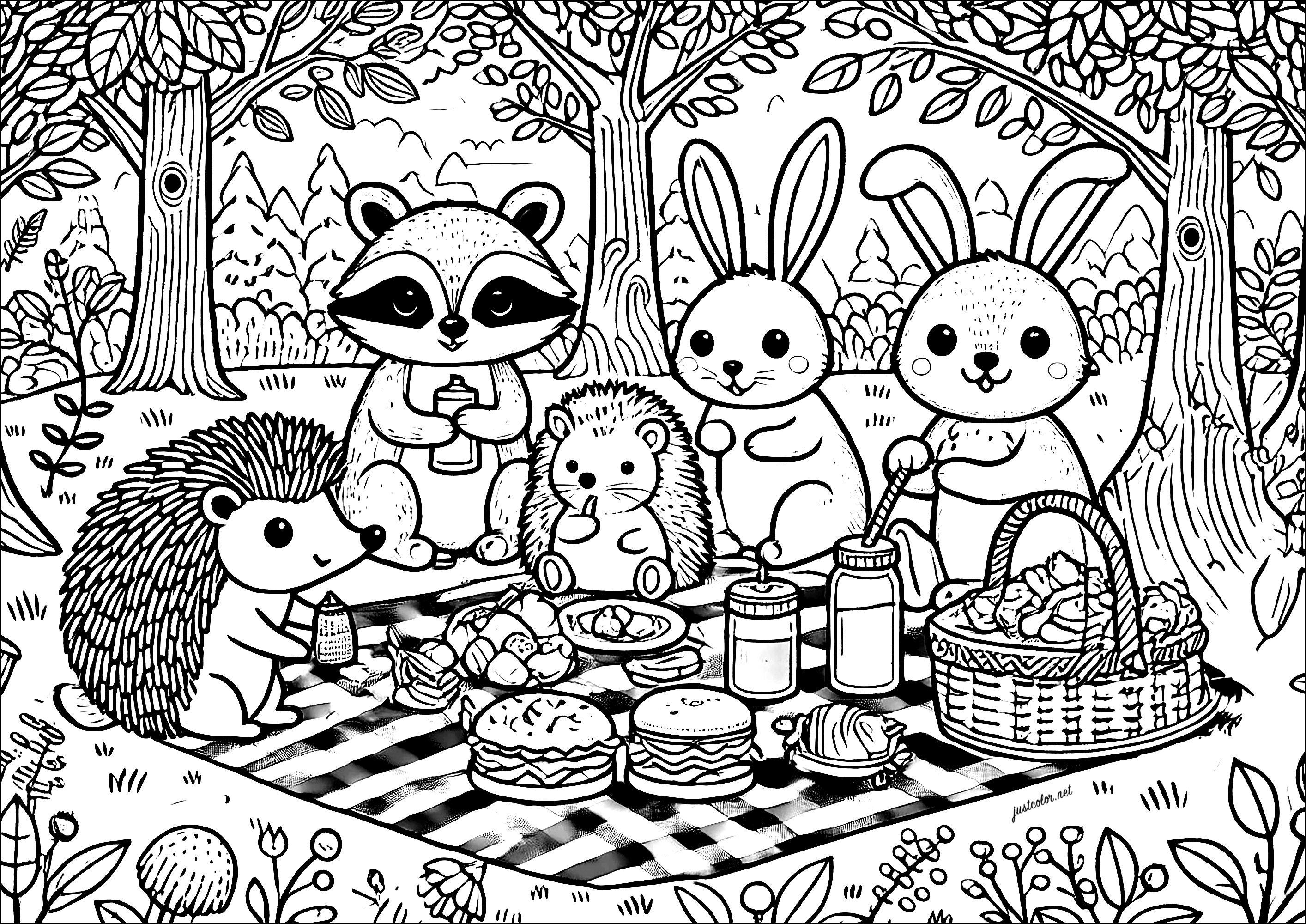 forest animals coloring page