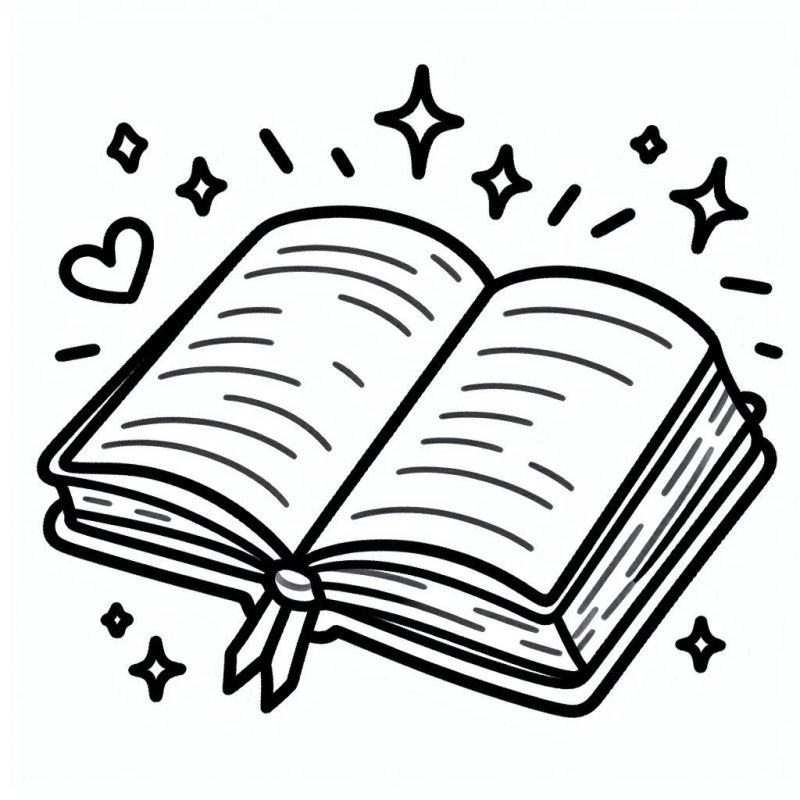 desenho para colorir livro