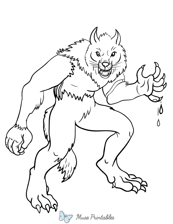 werewolf coloring page