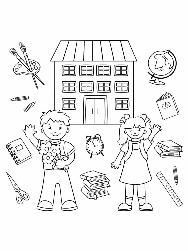 imagem de escola desenho para colorir