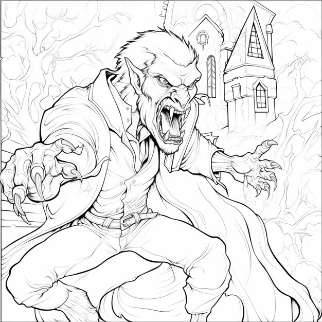 lobisomem desenho para colorir