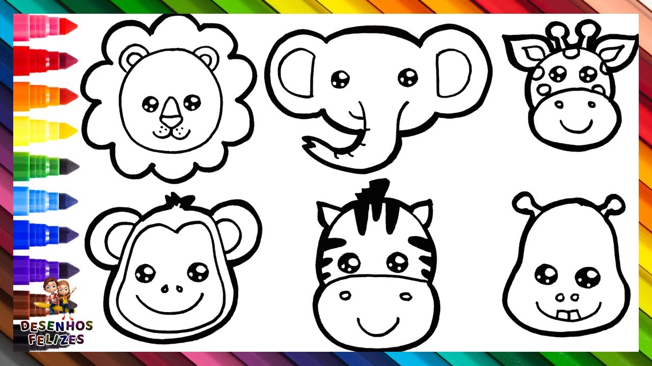 desenho para colorir animais da floresta