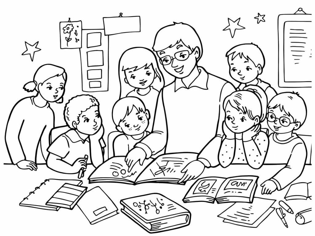 imagem de escola desenho para colorir