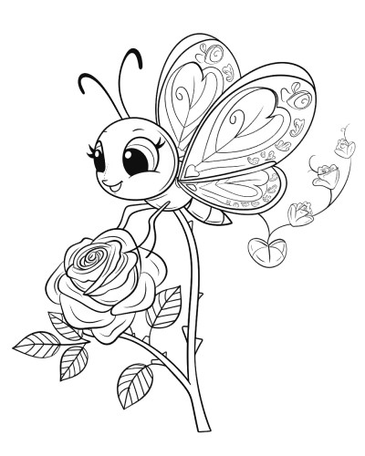 desenho-para-colorir-flores-e-borboletas