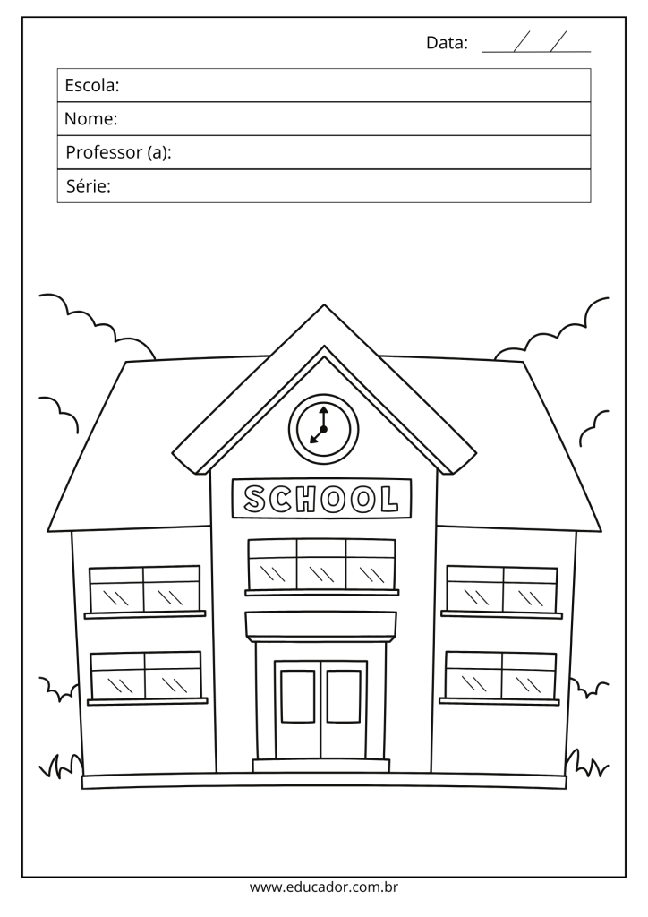 imagem de escola desenho para colorir