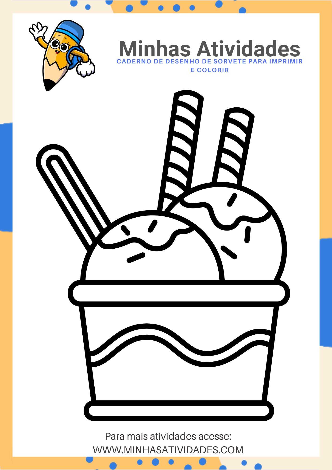 sorvete desenho para colorir
