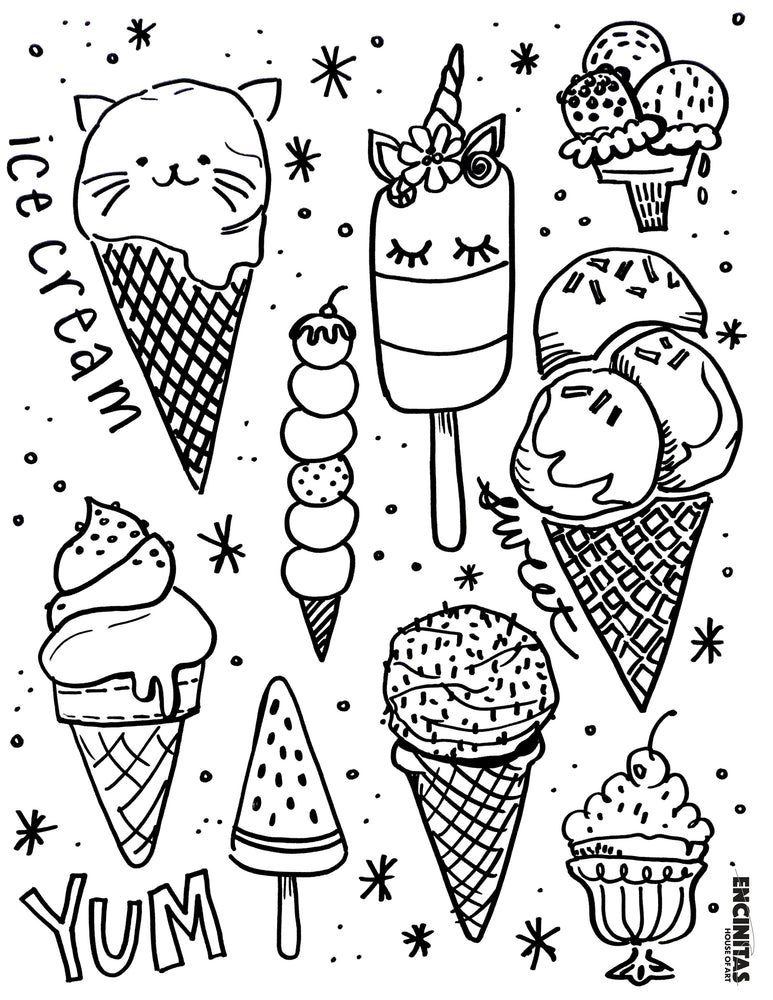 ice cream coloring page