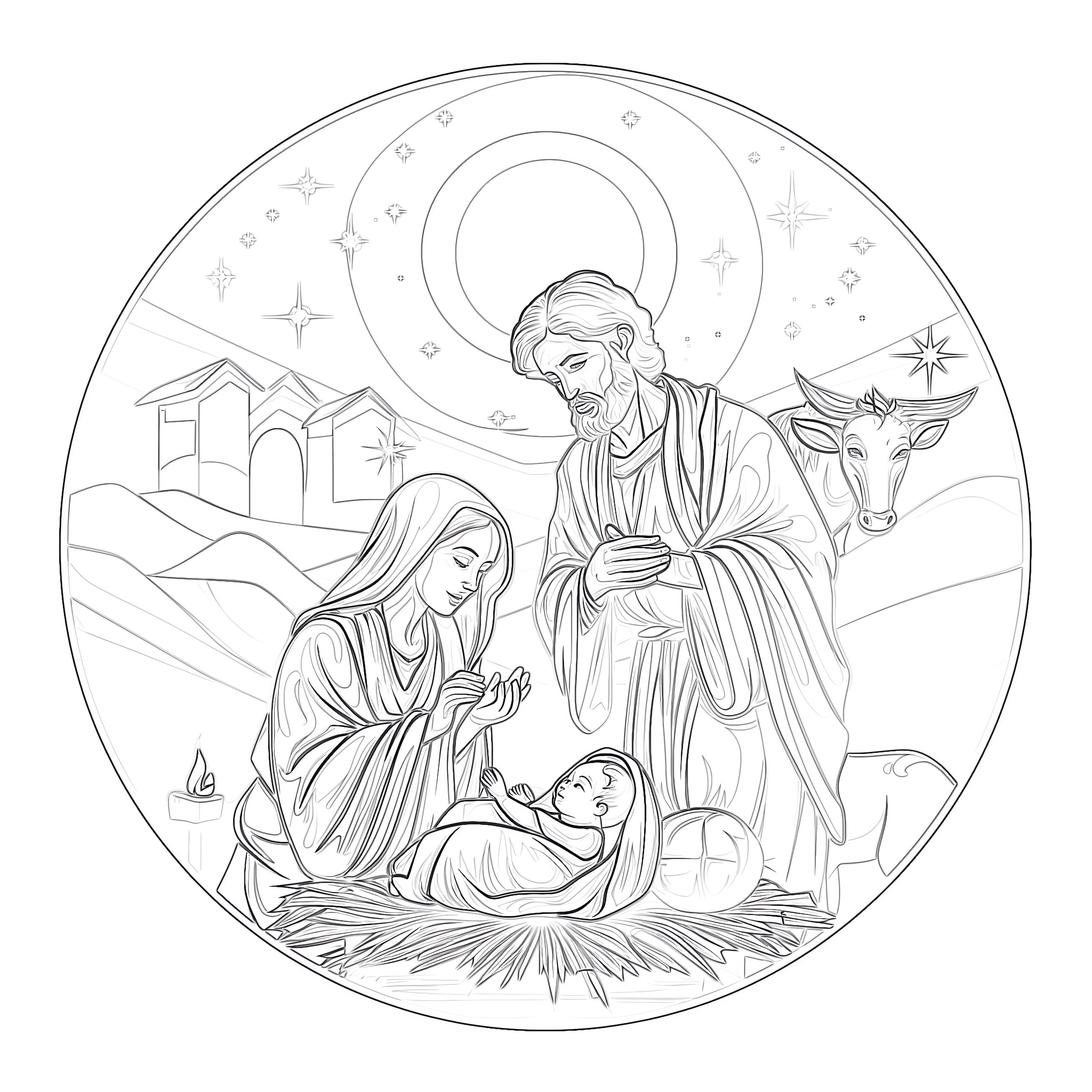 birth of jesus coloring page