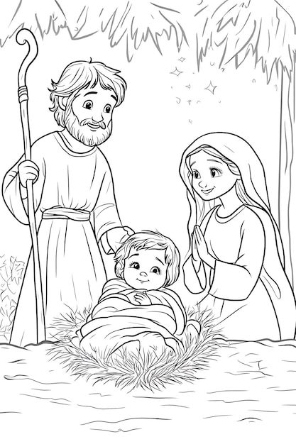 nascimento de jesus desenho para colorir