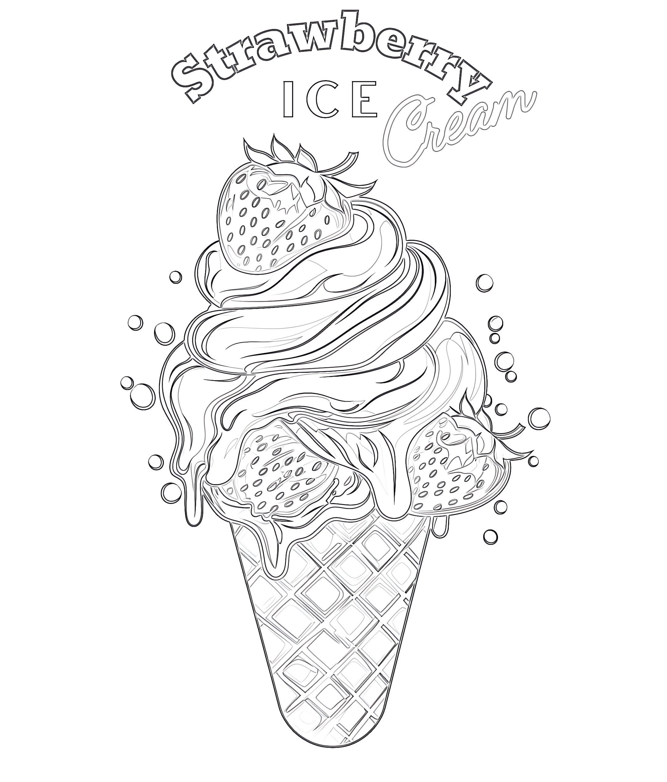 ice cream coloring page