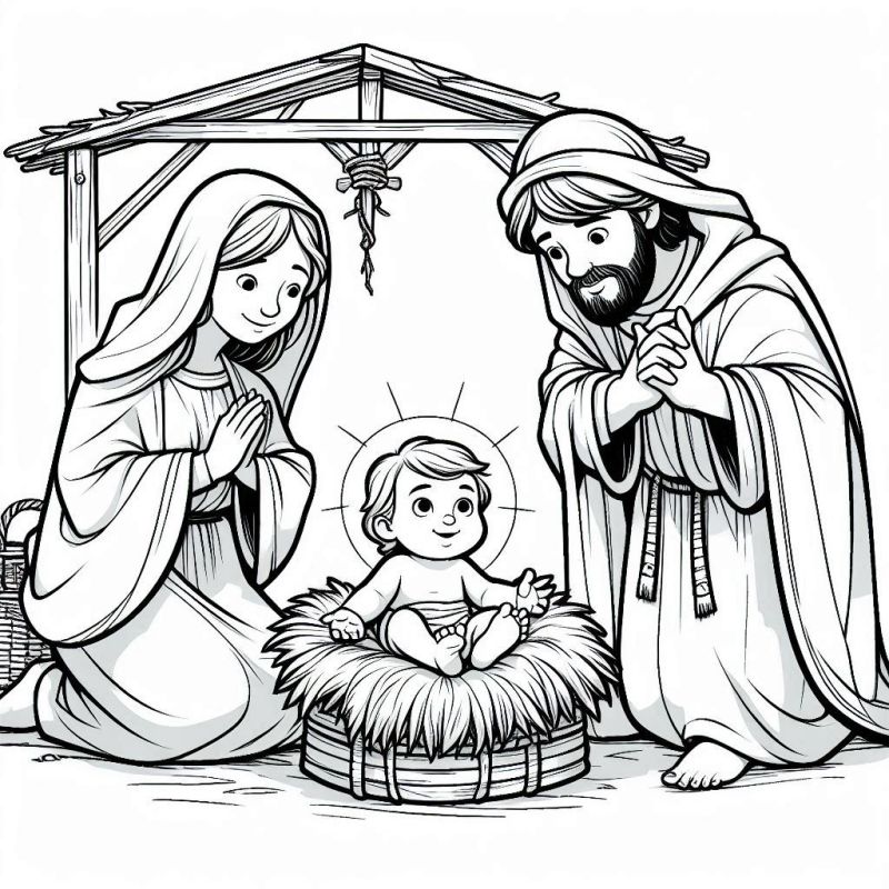 nascimento de jesus desenho para colorir