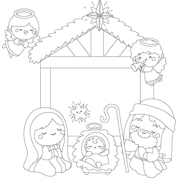 nascimento de jesus desenho para colorir