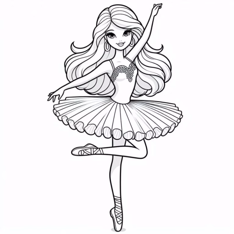 Desenho Para Colorir Barbie Bailarina