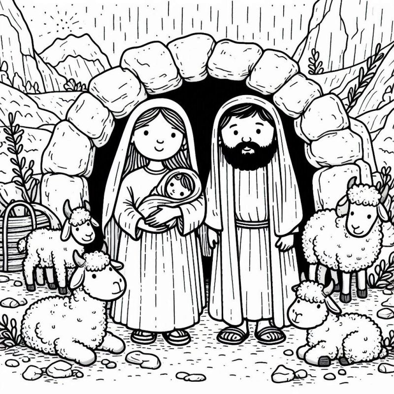 nascimento de jesus desenho para colorir