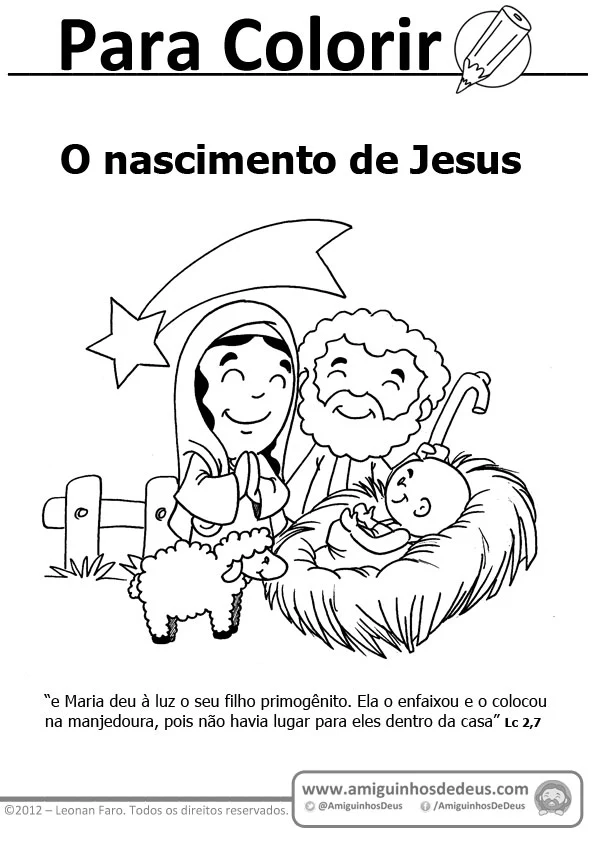 nascimento de jesus desenho para colorir